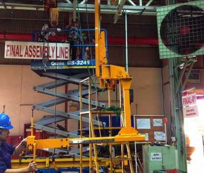 ติดตั้ง Atlas Copco Nut Runner BKT Trunnion ใน Assembly Line