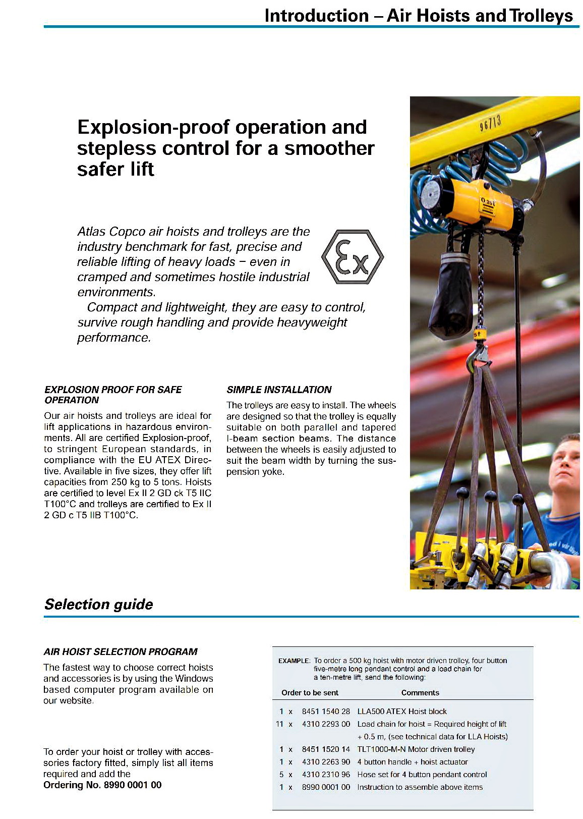 Atlas Copco Air Hoist with Explosion Proof Certified